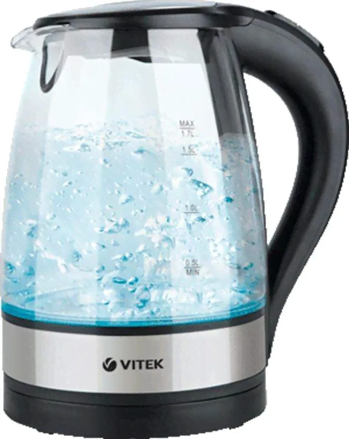 Электрический чайник Vitek VT-7008(TR), цвет черный, прозрачный (арт. VT-7008(TR))