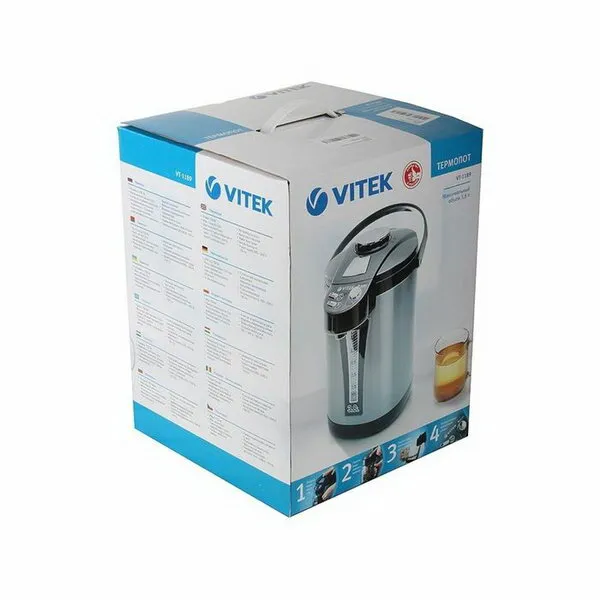 Vitek Термопот VT-1189 BK, 3.8 л, 750 Вт, ненагревающийся корпус, чёрный электрочайник-0