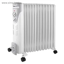 Обогреватель Vitek VT-1711 W, масляный, 13 секций, 2500 Вт, 30 м², белый